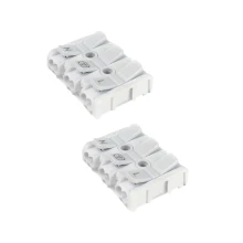Lot de 2 bornes de connexion rapide 2 pôles + terre – 3 entrées 3 sorties – 5A 450V