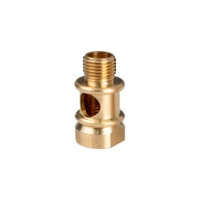 Raccord passe-fil mâle/femelle pas 10x1 ø 15mm haut. 27mm – passage de câble ø 7mm – Laiton (montage luminaire)