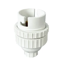 Douille B22 avec bague de fixation d'abat-jour – 4A 250V – Plastique blanc (réparation et création de luminaires)