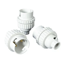 Lot de 3 douilles B22 avec bague de fixation d'abat-jour – 4A 250V – Plastique blanc (réparation et création de luminaires)