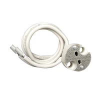Douille G4/GU4/GX5,3/GY6,35 – Fils silicone 0,75mm2 20cm 250°C – 5A 25V (ampoule LED ou halogène très basse tension)