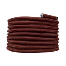 Câble électrique tissu rond long. 3m ø 6,2mm – H03VV-F 2x0,75mm2– Lie de vin (luminaire)