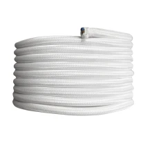 Câble électrique tissu rond long. 3m ø 6,2mm – H03VV-F 3x0,75mm2 – Blanc (luminaire avec terre)