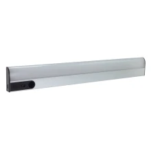 Réglette LED AGRIA – 2,7W 250lm blanc chaud 3000K 35cm – Lumière variable, inter IFR, rechargeable USB – Argent (sous meuble)