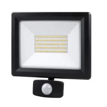 Projecteur LED avec détecteur de mouvement – 50W 5500lm blanc 4000K – Orientable, connecteur rapide – IP65 Noir (extérieur)