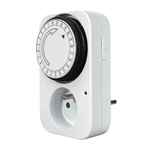 Programmateur journalier mécanique – Prise 2P+T 16A – Inter marche forcée – 48 programmes – 3500W maxi (intérieur)