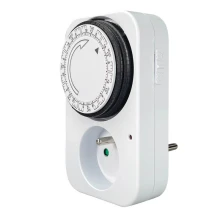 Programmateur hebdomadaire mécanique – Prise 2P+T – Inter marche forcée – 42 programmes – 3500W maxi (intérieur)