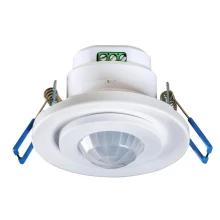 Détecteur de mouvement 360° à encastrer au plafond ø80mm – 800W maxi – Portée 8m, temporisation/luminosité réglables (intérieur)