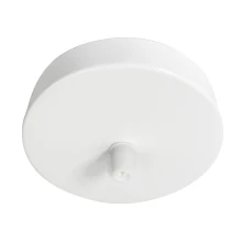 Pavillon cache-fils ø 100mm haut. 25mm avec serre-câble plastique, passage de câble ø 7mm – Métal blanc (plafond)