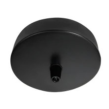 Pavillon cache-fils ø 100mm haut. 25mm avec serre-câble plastique, passage de câble ø 7mm – Métal noir (plafond)