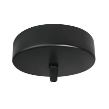 Pavillon cache-fils ø 100mm haut. 25mm avec serre-câble plastique, passage de câble ø 7mm – Métal noir (plafond)