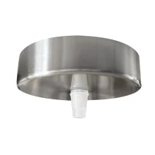 Pavillon cache-fils ø 100mm haut. 25mm avec serre-câble plastique, passage de câble ø 7mm – Métal finition chrome (plafond)