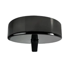 Pavillon cache-fils ø 100mm haut. 25mm avec serre-câble plastique, passage de câble ø 7mm – Métal finition noir perle (plafond)