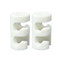 Lot de 2 passes-câbles ø 20mm haut. 35mm – Plastique blanc (guider les câbles d'un luminaire au plafond ou mur)