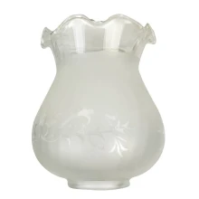 Abat-jour Tulipe haut. 130mm ø 110mm ø base 48mm – Verre satiné blanc gravé (lustre et applique)