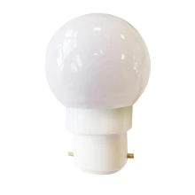 Ampoule sphérique LED 0,8W 50lm culot B22 blanc chaud 3000K – Plastique haute résistance aux chocs (guirlandes extérieures)