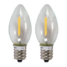 Lot de 2 ampoules LED ø 22mm haut. 58mm 0,75W 40lm blanc chaud 3000K culot E14 220-240V (veilleuse et petit luminaire)