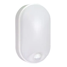 Hublot LED ovale ALUDRA avec détecteur de mouvement 12W 1200lm lumière réglable 3000/4000/6500K H.21cm – IP65 Blanc (extérieur)