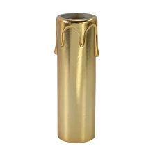 Bougie plastique pour support E14 haut. 85mm – Dorée