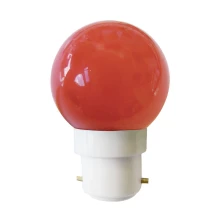 Ampoule sphérique LED 0,7W 30lm culot B22 rouge – Plastique haute résistance aux chocs (guirlandes extérieures)