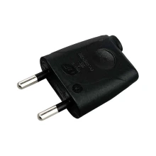 Fiche mâle 2 pôles 6A 250V – Noir (luminaires classe II)