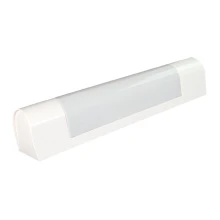 Applique BELNA pour tube culot S19 13W max – Poussoir on/off 230V direct – IP21 Blanc (salle de bain au dessus du miroir )