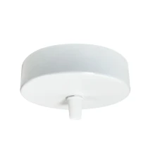 Pavillon cache-fils ø 100mm haut. 25mm avec serre-câble plastique, passage de câble ø 7mm – Métal blanc (plafond)