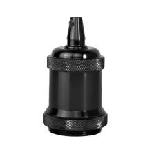 Kit cache-douille métal avec bague pour abat-jour + douille E27 – 4A 250V – Finition noir perle (suspension)