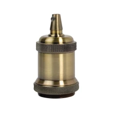 Kit cache-douille métal avec bague pour abat-jour + douille E27 – 4A 250V – Finition bronze (suspension)