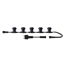Guirlande guinguette connectable sans ampoule 7xE27 15W max 5m IP65 (extérieur) – Connexion 10 guirlandes max