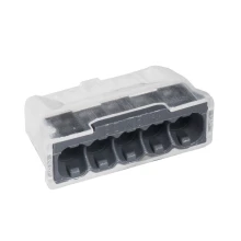 Lot de 2 bornes de connexion 5 fils rigides jusqu'à 2,5mm² 24A 450V – Point de test de tension (boîte de dérivation)