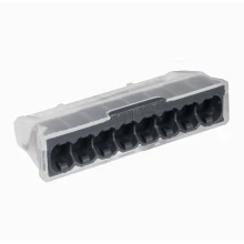 Lot de 2 bornes de connexion 8 fils rigides jusqu'à 2,5mm² 24A 450V – Point de test de tension (boîte de dérivation)