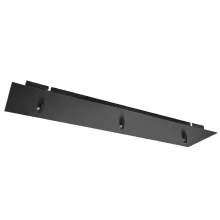 Plafonnier rectangulaire 3 câbles 120x550 mm, serre-câbles, passage de câble ø 7mm– Métal noir (suspension multi-descente)