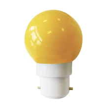 Ampoule sphérique LED 0,7W 30lm culot B22 jaune – Plastique haute résistance aux chocs (guirlandes extérieures)