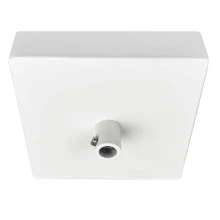 Pavillon cache-fils 100 x 100mm avec serre-câble métal, passage de câble ø 7mm – Métal blanc (plafond)