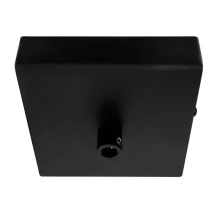 Pavillon cache-fils 100 x 100mm avec serre-câble métal, passage de câble ø 7mm – Métal noir (plafond)