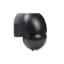 Détecteur de mouvement infrarouge 1200W max, portée 12m, angle 180°, temporisation/luminosité réglables – Noir IP44 (extérieur)