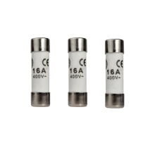 Lot de 3 fusibles céramique 8,5x31,5 mm 16A 400V (anciennes installations électriques)