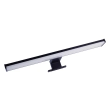 Réglette LED CALISIA 8W 650lm blanc 4000K 40cm pré-câblée – 3 poses possible – IP44 Noir (salle de bain dessus du miroir)