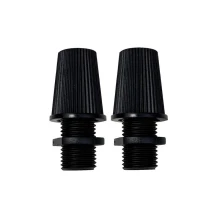 Lot de 2 serre-câbles ø 15mm haut. 28mm – Mâle pas 10x1, pour câble ø 7mm maxi – Plastique noir (luminaire suspendu)