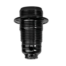Douille E14 filetée avec 2 bagues pour abat-jour – 2A 250V – Métal noir perle (luminaire)