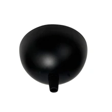 Pavillon cache-fils ø 100mm haut. 45mm avec serre-câble plastique, passage de câble ø 7mm – Métal noir (plafond)