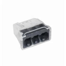 Lot de 5 bornes de connexion 3 fils rigides jusqu'à 2,5mm² 24A 450V – Point de test de tension (boîte de dérivation)
