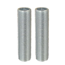 Lot de 2 tubulures filetées mâle pas 10x1 haut. 40mm – passage de câble ø 7mm – Acier (montage luminaire)