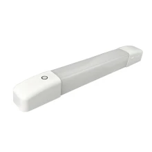 Réglette LUNDA 10W 910lm lumière réglables 3000-4000-6500K – Inter tactile, variable, prise 2 P+T – IP44 Blanc (salle de bain)