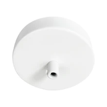 Pavillon cache-fils ø 100mm haut. 25mm avec serre-câble plastique, passage de câble ø 7mm – Métal blanc (plafond)