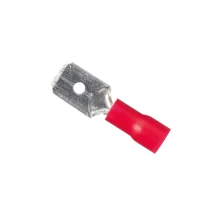 Lot de 10 cosses à sertir isolées mâles plates – largeur 6,35mm – 0,5 à 1,5 mm² – Rouge