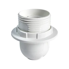 Douille E27 demi-filetée à connexion rapide avec bague de fixation pour abat-jour – Plastique PET recyclé – Blanc
