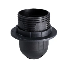 Douille E27 demi-filetée à connexion rapide avec bague de fixation pour abat-jour – Plastique PET recyclé – Noir