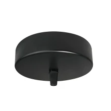 Pavillon cache-fils ø 100mm haut. 25mm avec serre-câble plastique, passage de câble ø 7mm – Métal noir mat (plafond)